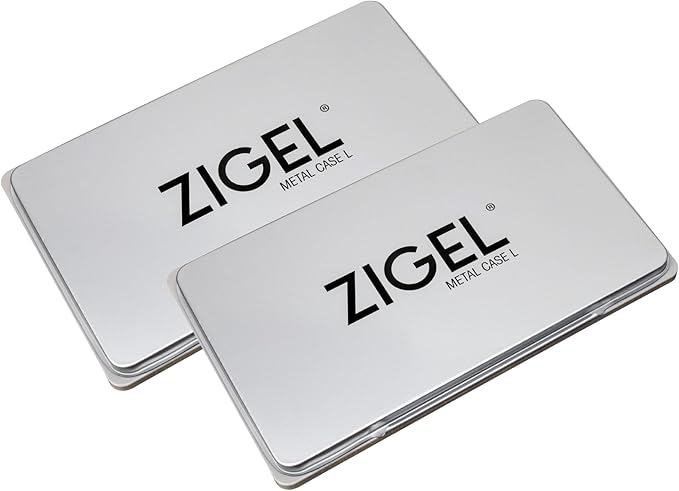 2 Pack Metal Case Stamp Pad Large Size, Olive Green Color - Size: 3" x 6" - Choose from 15 Ink Colors
