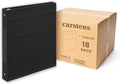Carstens 1-Inch Heavy Duty 3-Ring Binder - Side Opening, Black, Durable Plastic, No-Gap Rings, Waterproof Cover, No Pockets, Holds 125 US Letter Sheets, BPA-Free, Made in USA (8719-3R), Case of 18