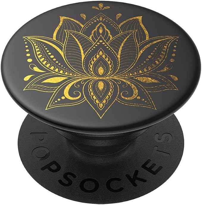 PopSockets Adhesive Phone Grip, Holder- Golden Prana Black | Secure Comfortable Hold, Anti-Drop, Kickstand, Moon, Star, Sun, Space, Flower, Floral