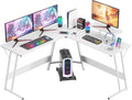 FDW L Shaped 51 Inch Gaming Desk,Corner Computer Desk,PC Gaming Desk,Writing Workstation with Large Monitor Stand for Home Office,White