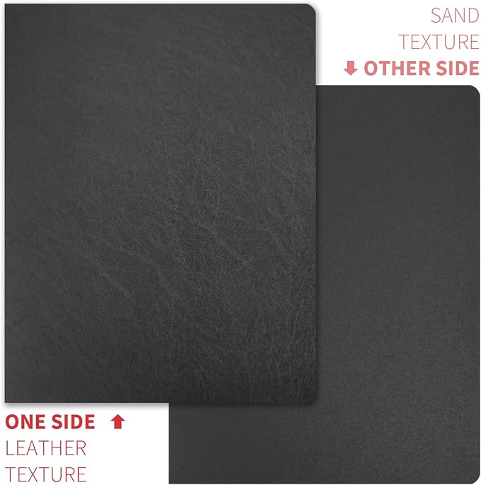 Binditek 16 Mil Leather-Textured Polycovers, 8.75x11.25, Black, 50 Pack | Leather-Textured Binding Covers, 8.75 x 11.25 Inches Oversize, Plastic Binding Presentation Covers, Square Corners, Unpunched
