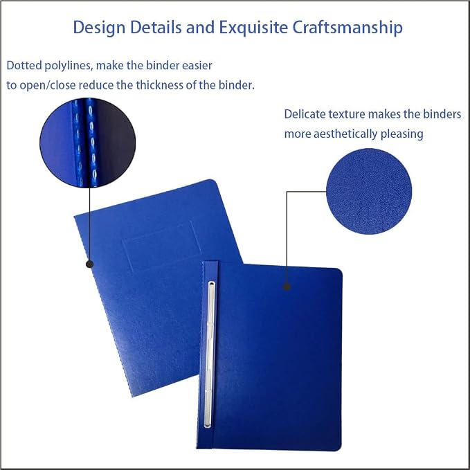 Fiberboard Binder, 8.5 Inch Centers, 3 Inch Capacity, Letter Size, for Pressboard Report Cover,12 per Box (Blue)