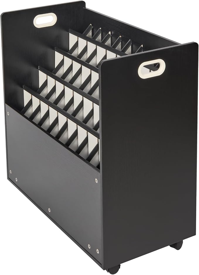 VEVOR Mobile Storage Cart, 50 Slot Wooden Roll File Organizer for Construction Plans, Maps, Posters, Architectural Blueprints - Home, Office, School