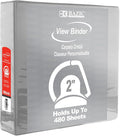 BAZIC Products 2" Grey 3-Ring View Binder, Slant-D Ring, 2 Pockets | 2 inside pockets, 2 in Grey view 3-ring binder, slant-D rings, holds up to 480 sheets, Durable poly cover