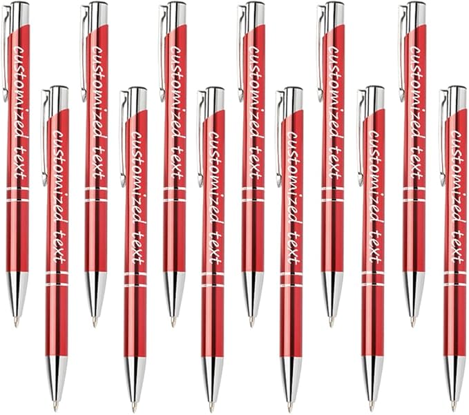 Yucold Customized ballpoint pens in bulk, personalized ballpoint pens with free engraving, for use in companies, enterprises, graduation anniversaries (Red,26)