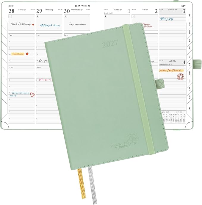 POPRUN 2027 Planner, 6.5" x 8.5", Daily Weekly and Monthly Appointment Book
