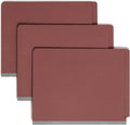 Smead End Tab Pressboard Classification File Folder with SafeSHIELD® Fasteners, Letter Size, 1 Divider, Red, 10 Folders per Box (26855)