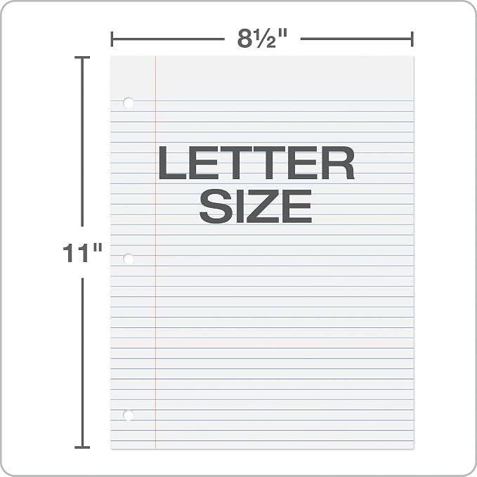 Oxford Loose Leaf Paper, 2000 Sheets, College Rule Filler Notebook Paper, 8-1/2" x 11", 3-Hole Punched Fits 3-Ring Binders, 4 packs of 500 (62331)