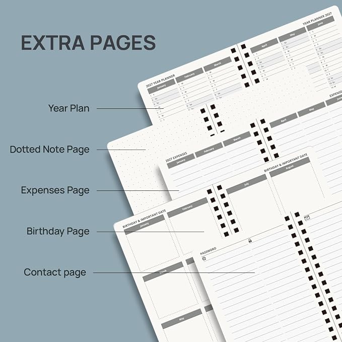 POPRUN 2027 Pocket Calendar, 4" x 6.25" Small Weekly Planner, Mini Agenda