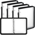 Teling 4 Pcs 1 Inch Zipper Binder 3 Ring Organizer, Clear | Secure Zipper Closure, Refillable 3 Ring Design, Handle Carry, Fits Letter Size Papers for School, Office and Projects