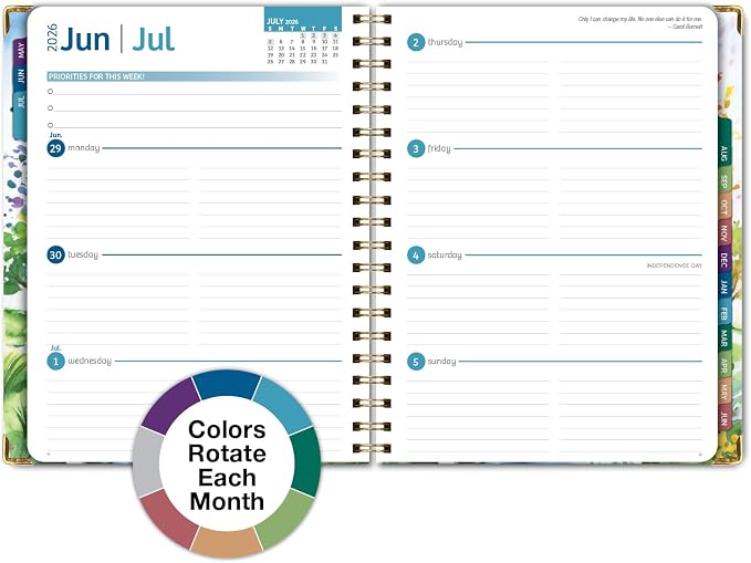 HARDCOVER Academic Year 2026-2027 Planner: 14 Months (May 2026 Through June 2027) 8.5"x 11" Daily Weekly Monthly Planner Yearly Agenda. Bookmark, Pocket Folder and Sticky Note Set (Tree Seasons)