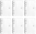 6 Pack PVC A6 Binder Transparent 6 Ring Binder Clear Soft PVC Notebook Cover Budget Planner Folder Cover with Snap Button