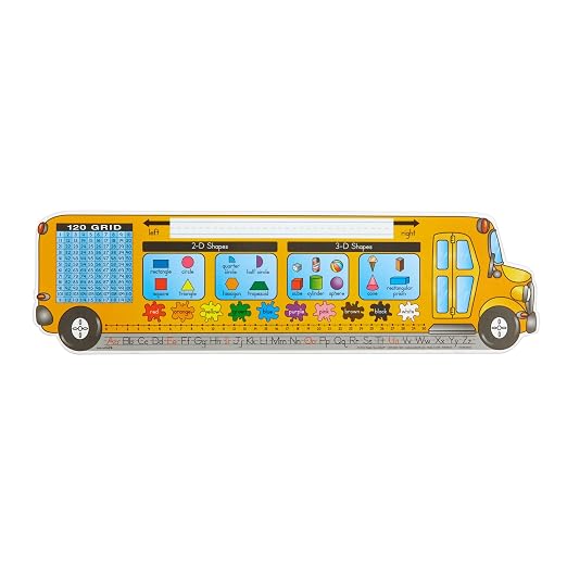 Really Good Stuff Zaner-Bloser Bus-Shaped Desktop Nameplates, 24-Pack