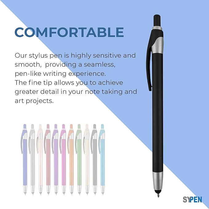 Personalized with Your Custom Logo or Text Pens-Pack of 450- for Marketing, Parties, and Events, 2 in 1 Capacitive Stylus & Ballpoint Pen Compatible with Touchscreen Devices, Black Ink, Blue Pens