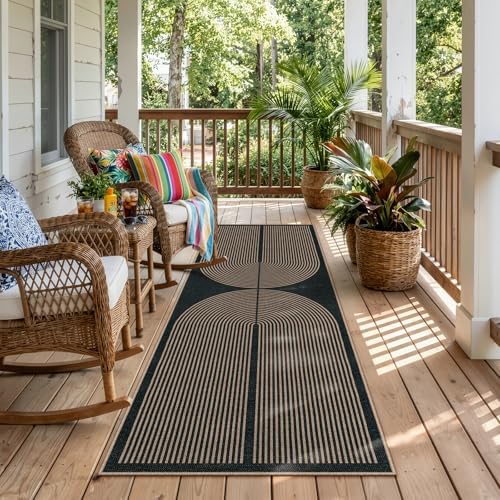 Lahome Rainbow Entryway Runner Rug, 2x6 Washable Easy Jute Kitchen Rugs