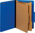 Pendaflex Recycled Classification File Folders, 2 Dividers, 2" Embedded Fasteners, 2/5 Tab Cut, Legal Size, Dark Blue, Box of 10 (29035P)
