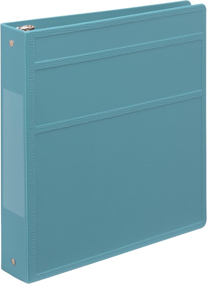 Carstens 1.5-Inch Heavy Duty 3-Ring Binder - Side Opening, Powder Blue, Durable Plastic, No-Gap Rings, Waterproof Cover, No Pockets, Holds 250 Letter Sheets, BPA-Free, Made in USA (2022-3R) Case of 20