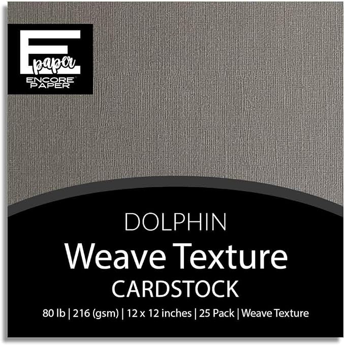 Dolphin—12x12 Textured Cardstock | 80lb Textured Gray Scrapbook Paper | Premium Cardstock for Cricut Cutting | 25 Sheets