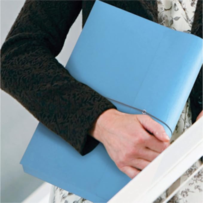 Smead Colored Expanding File Wallet with Flap and Cord Closure, 2" Expansion, Letter Size, Blue, 10 per Box (77203)