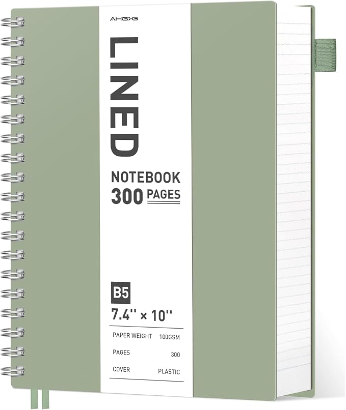 AHGXG Lined Journal Notebook, 300 Pages, B5 (7.48" × 10.15")