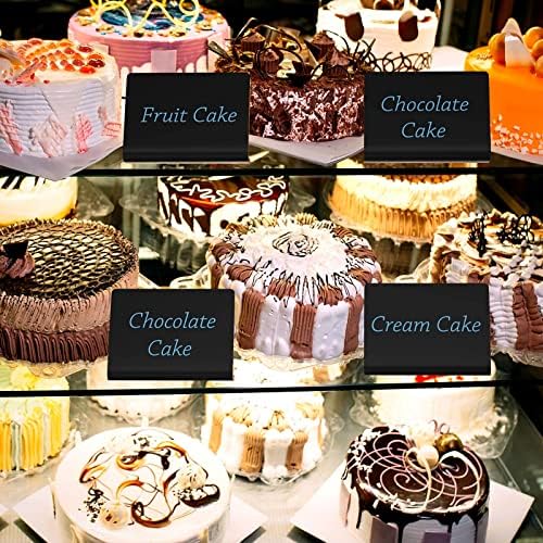 AITEE 10 Pack Acrylic Mini Chalkboard Signs Small Blackboards L-Shaped