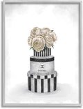 Stupell Industries Fashion Flower Box Stack Neutral Painting, Design by Artist Ziwei Li Wall Art, 16 x 20, Grey Framed