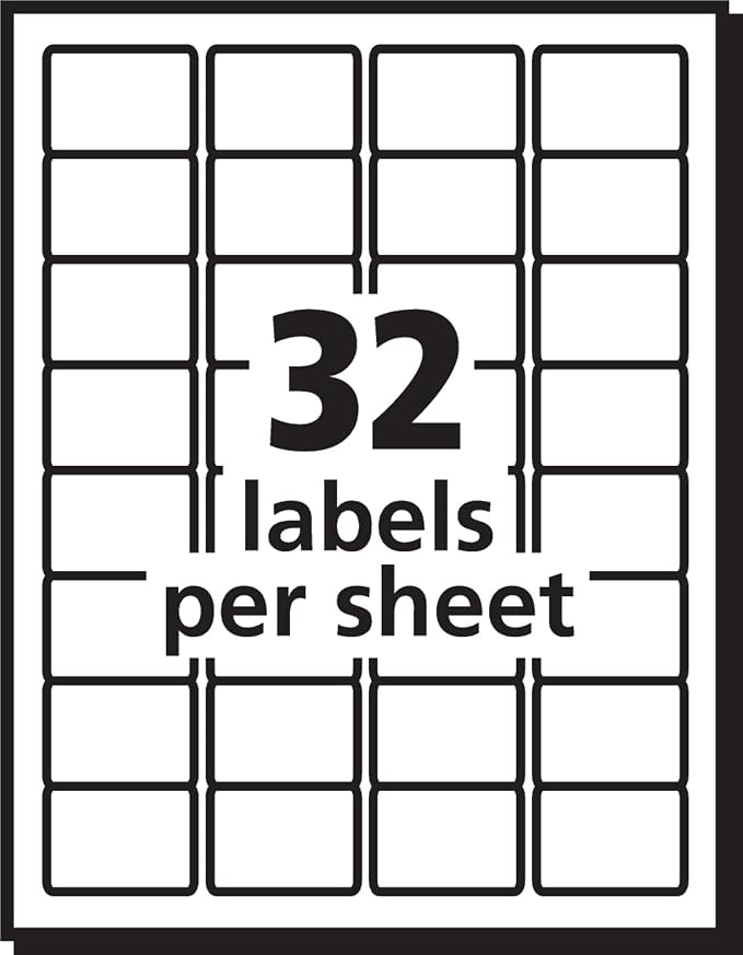 Avery® Durable White Cover up ID Labels for Laser Printers, 1.25" x 1.75", Pack of 1600 (6576)