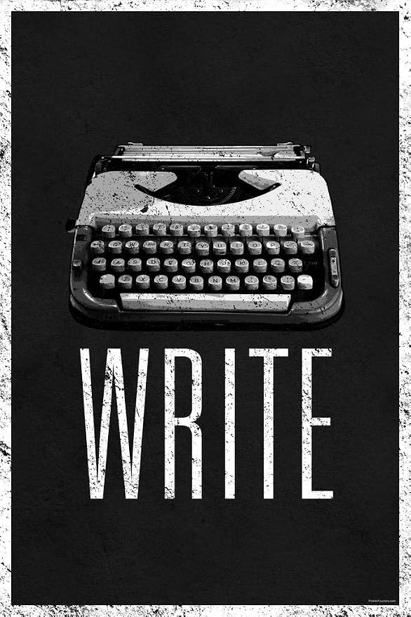 Write Typewriter Poster ELA Classroom Decor for Middle School High School English Language Arts Must Have Writing Posters Cool Wall Art Print 16x24