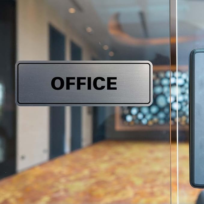 Signs ByLITA Standard Office Sign - Professional Business Signage - Easy to Install (Dark Brown) - Large 5 Pack