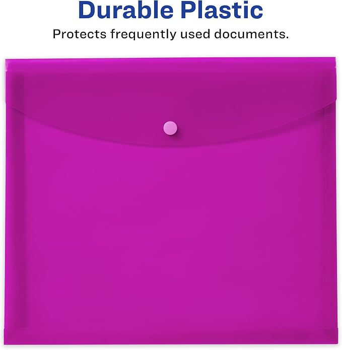 Avery Document Holder Envelope, Holds 450 Letter/A4-Size Sheets, 4-Color (73556) (Pack of 48)