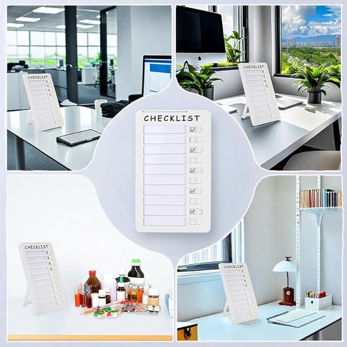 2pcs Dry Erase Chore Chart, Standable Whiteboard Checklist Board, Chore Chart for Kids Routine Chart with Two Markers (Standable)
