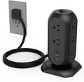 TESSAN Tower Power Strip Flat Plug with 1050J Surge Protection, 6 Ft, Black | 11 Outlets 3 USB (1 USB C), Surge Protector Power Tower, Extension Cord with Multiple Outlets, Dorm, Office Desk Supplies