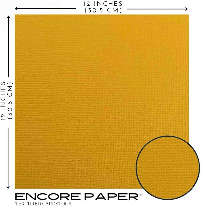 WILDFLOWER HONEY—12x12 Textured Cardstock | 80lb Textured Yellow Scrapbook Paper | Premium Cardstock for Cricut Cutting | 25 Sheets
