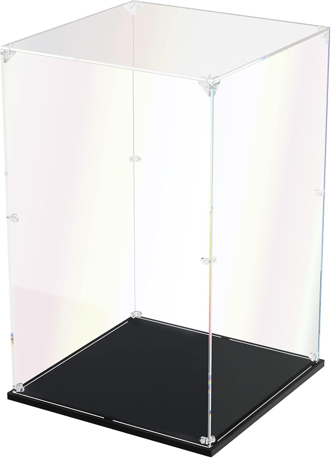 Clear Acrylic Display Case, Easy Assembly Showcase Boxes(10x10x15.7inch) | dofopo Dust Protection Case for Action Figures and Dolls, Alternative Glass Box for Collectibles Commemorative Gifts