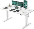 CubiCubi 63 x 28 Large Electric Standing Desk, Height Adjustable, White | 28" Deep Desktop, Sit Stand up Home Office Desk, Computer Workstations, Advanced Motor, High-Strength Frame, 176 lbs Capacity