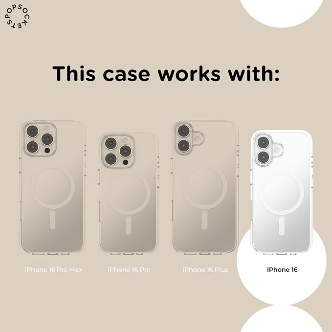 PopSockets iPhone 16 Phone Case with MagSafe, Wireless Charging Compatible, Navy Blue - Navy