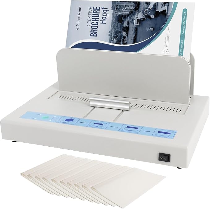 Thermal Binding Machine 500 Sheets Capacity, Book Binding Material | 110V Binding Machine A3(Short Edge)/A4/A5 Document Heat Binder with 10Pcs Covers (Black)