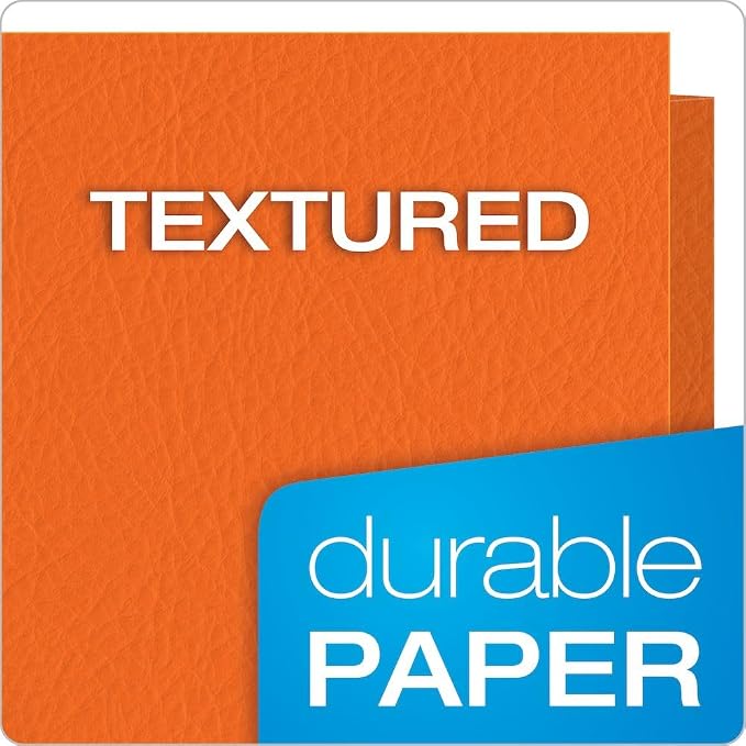 Oxford Twin-Pocket Folders,Textured Paper,Letter Size,Orange,Holds 100 Sheets (57510EE) 25 Count (Pack of 5)