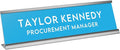 Custom Engraved Desk Plate | Personalized with your Name and Title | Perfect Decor for Office, Business, or Home | Multiple Font and Color Options | 2x8" or 2x10" (Baby Blue w/White Letters, 2x10")