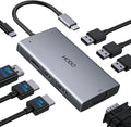 USB C Docking Station Dual Monitor Adapter for Dell HP, Laptop Docking Station 3 Monitors Quad Display USB C Hub Dongle to 4K HDMI+DP+VGA,3 USB2.0,100W PD,8 in 1 Thunderbolt Dock for Lenovo,Surface