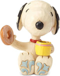 Enesco 6001297 Jim Shore Peanuts Snoopy Donuts and Coffee Miniature Figurine, 3 Inch, Multicolor