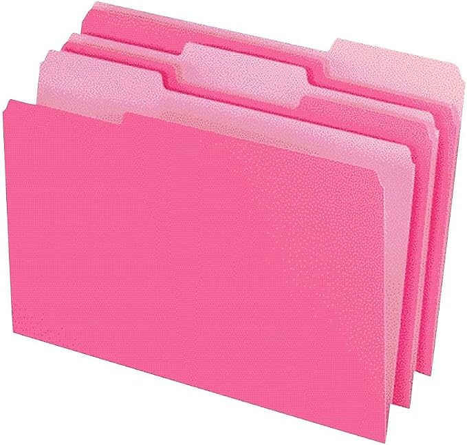 Pendaflex Two-Tone Color File Folders, Legal Size, Pink, 1/3 Cut, 100/BX (153 PIN) | Pink folders, 11 pt stock. Legal size file folders with a lighter interior that shows a misfile before it costs you time.