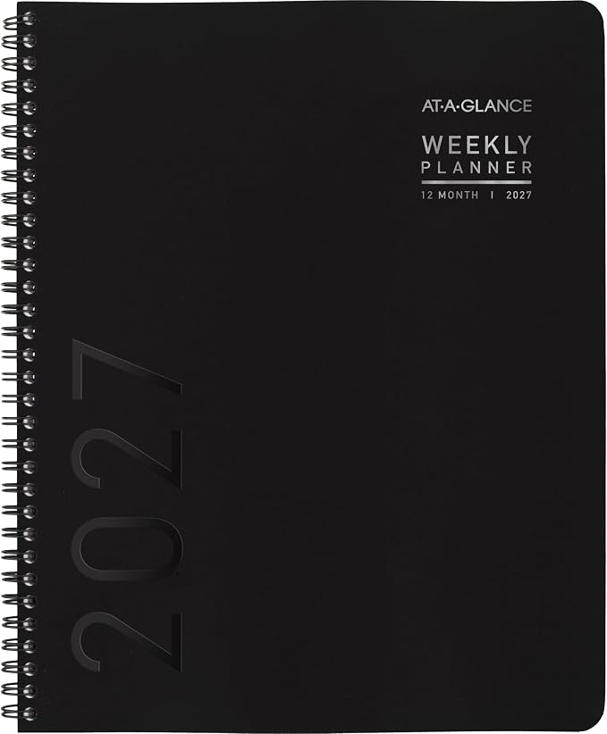 AT-A-GLANCE 2027 Planner, Weekly & Monthly, 8.25" x 11", Contemporary Lite, Black (7095XL0527)