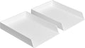 Amazon Basics Rectangular Plastic Desk Organizer, Letter Size Tray for Documents, 13 x 9.7 x 2.2 inches, White, 12-Pack