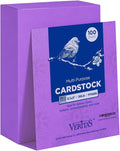 Veritas Purple Colored Cardstock, 8.5" x 11" Colored Card Stock, 110LB/199GSM Printer Paper, 100 Sheets, Colored Multi-Purpose Purple Paper, Made in USA