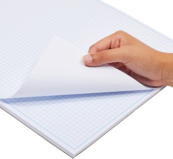 Bright Creations 2 Pack Engineering Graph Paper Pads, 11x17 Quadrille Grid Paper for Drafting, Engineering, Blueprint Drawing, Architect Designers (4 Squares Per Inch, 50 Sheets Each Pad)
