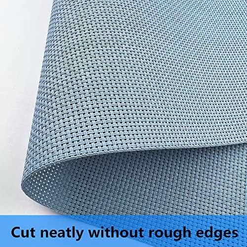 WAZAIGUR Placemats Crisscross Woven Vinyl Place Mats Set of 4 Nattier Blue