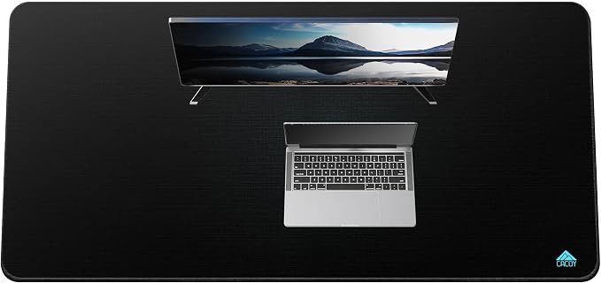 Cacoy 59"x27.5" Large Gaming Mouse Pad, Professional Desk Mouse Mat, Black | XXXL Extended Mega Size Non-Slip Rubber Base Keyboard Mousepad with Special-Textured Surface Anti-Fray Stitched Edge Desk Pad