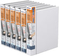 QuickFit PRO Heavy Duty Single Touch View Binder, D Ring, White, 6 Pack, 1.5 Inch