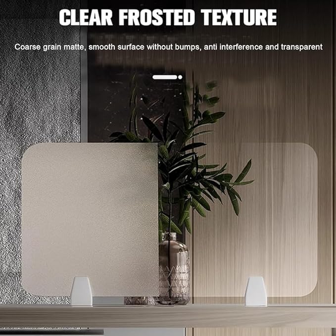 RCJCQSR Acrylic Frosted Privacy Free Standing Screen, Visual Distractions Privacy Panel Portable Desk Divider Guard for Table Top Workstation for Home Office(Size:60x50cm(23.6x19.7))